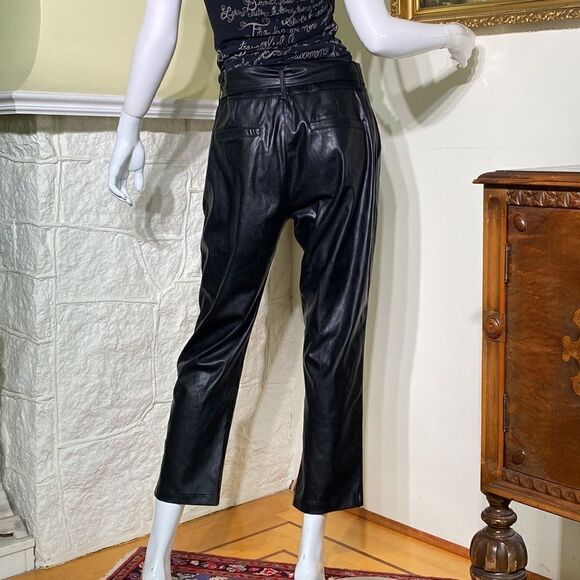 NWOT Lucy Paris Londyn Faux Leather Belted Ankle Pants - Picture 6 of 16